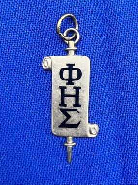 Gold-Tone Phi Eta Sigma Scroll Pendant Charm